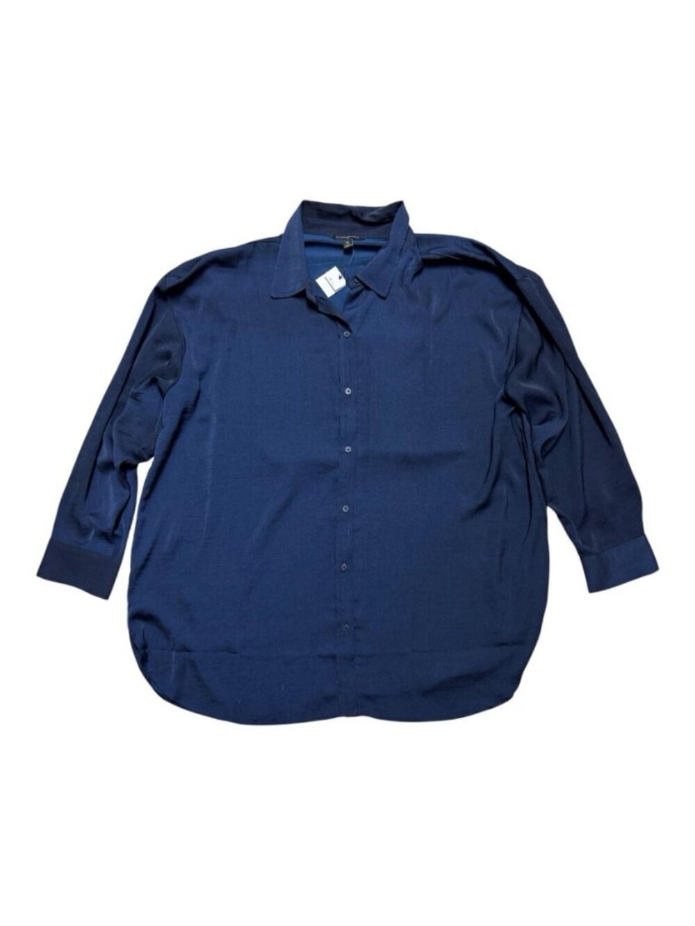 Banana Republic Factory Blue Button Front Long Sleeve Blouse XL NWT - Picture 2 of 7